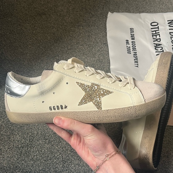 Golden Goose Low-Top Sneakers in Cream with Silver Accents *see comment* - Picture 5 of 7